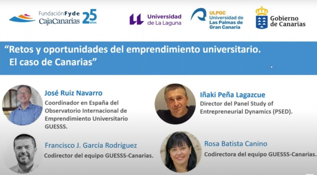 Cartel del evento «Retos y oportunidades del emprendimiento universitario. El caso de Canarias»